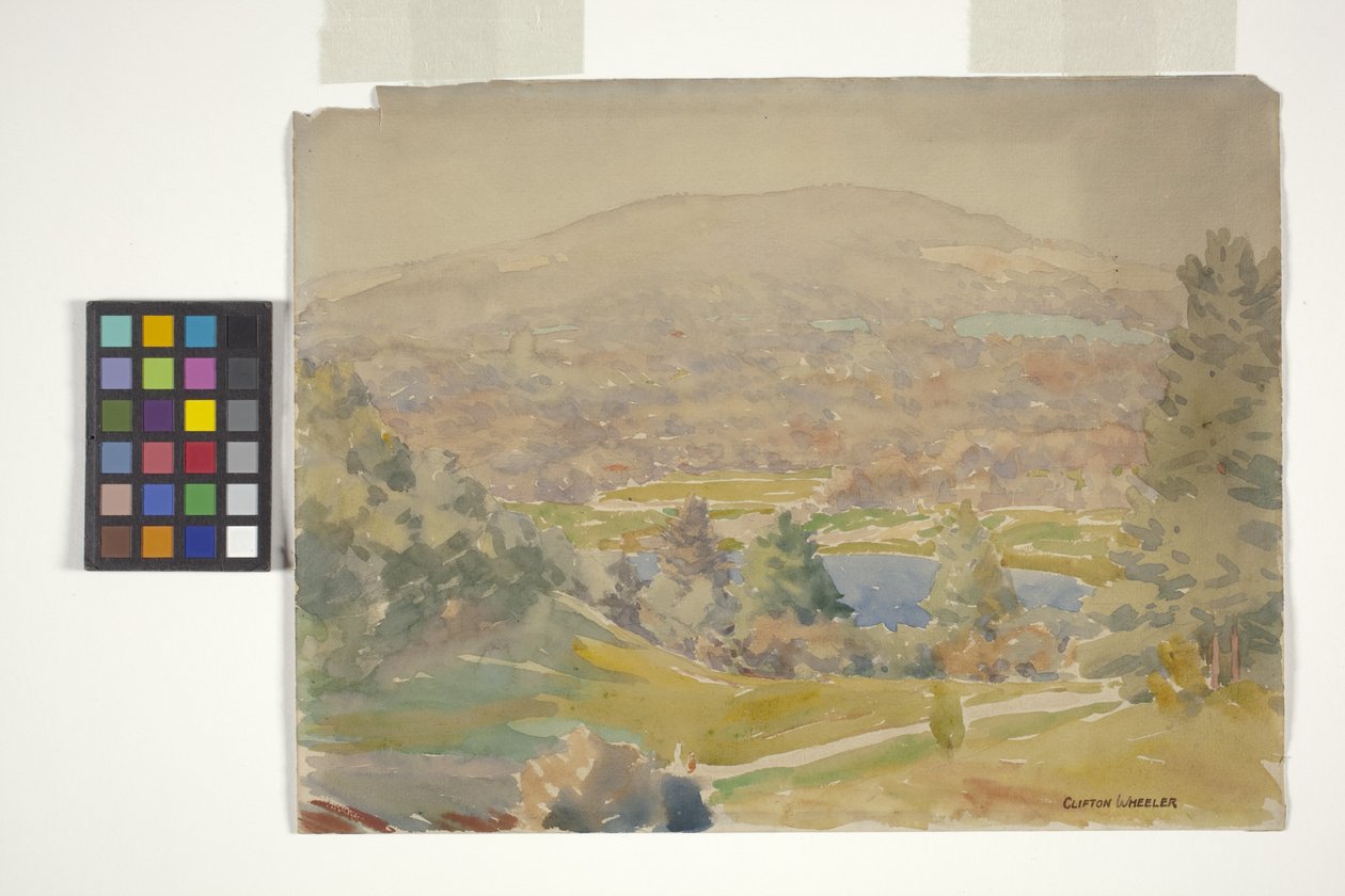 Berkshire Hills (akvarelli ja lyijykynä luonnonvalkoiselle paperille). tekijältä Clifton Wheeler
