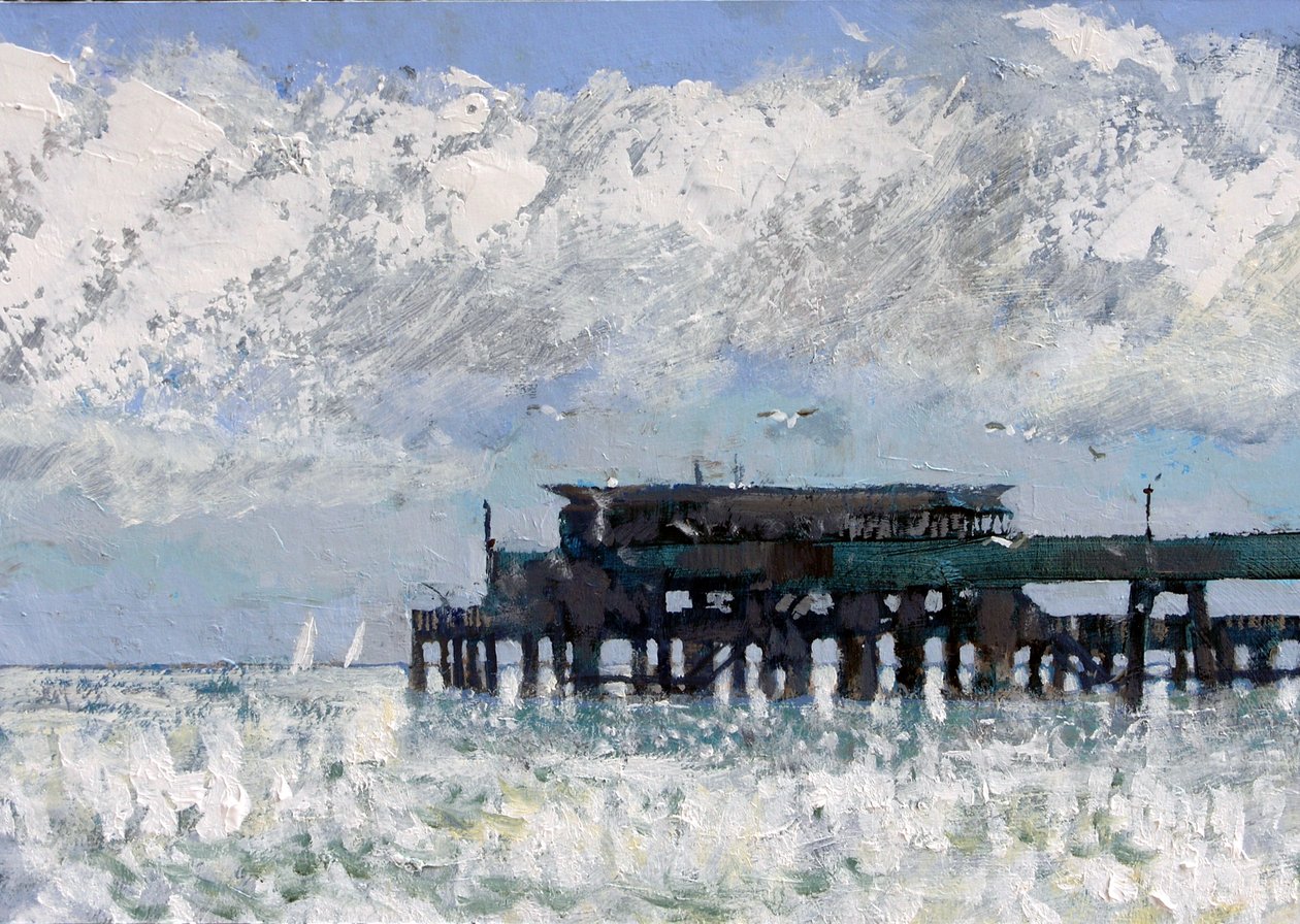 Deal Pier 2013, 2007 (akryyli aluksella) tekijältä Clive Metcalfe