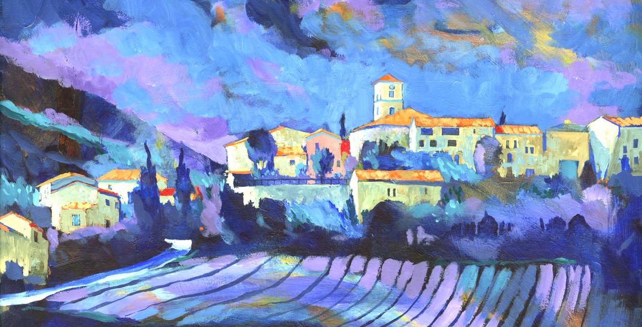 Languedoc, 2007 (akryylia levyllä) tekijältä Clive Metcalfe