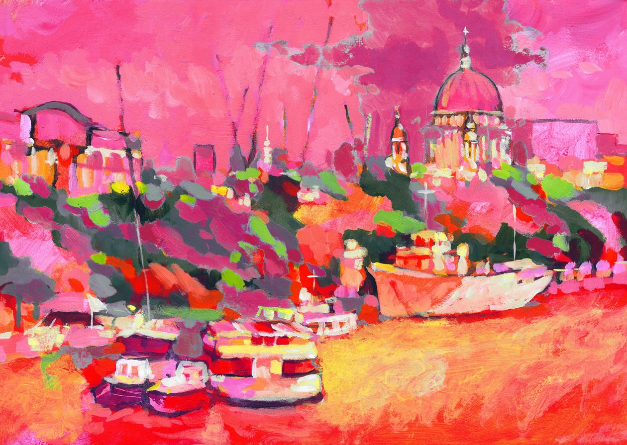 St Pauls Colour, 2007 (akryyli aluksella) tekijältä Clive Metcalfe