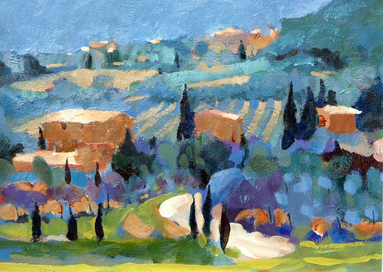 Toscana, 2007 (akryyli aluksella) tekijältä Clive Metcalfe