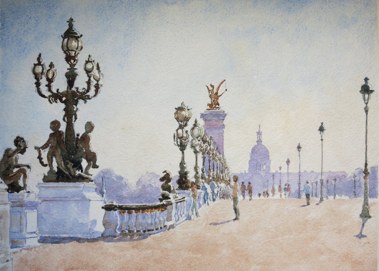 Pont Alexandre III, Pariisi, 2007 (akvarelli) tekijältä Clive Wilson