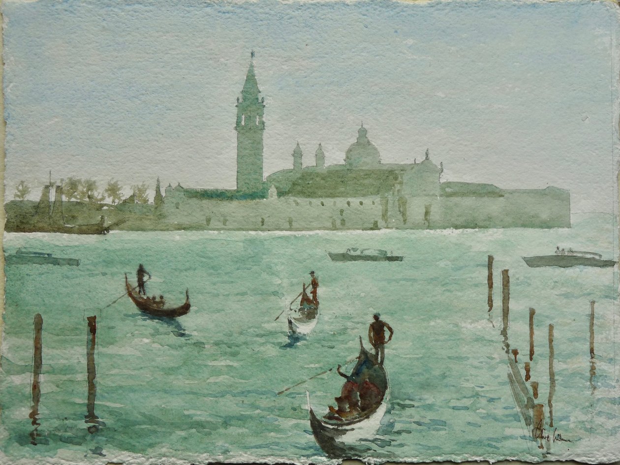 S.M.Maggiore, Sunny Winter Morning, 2020 (akvarelli) tekijältä Clive Wilson