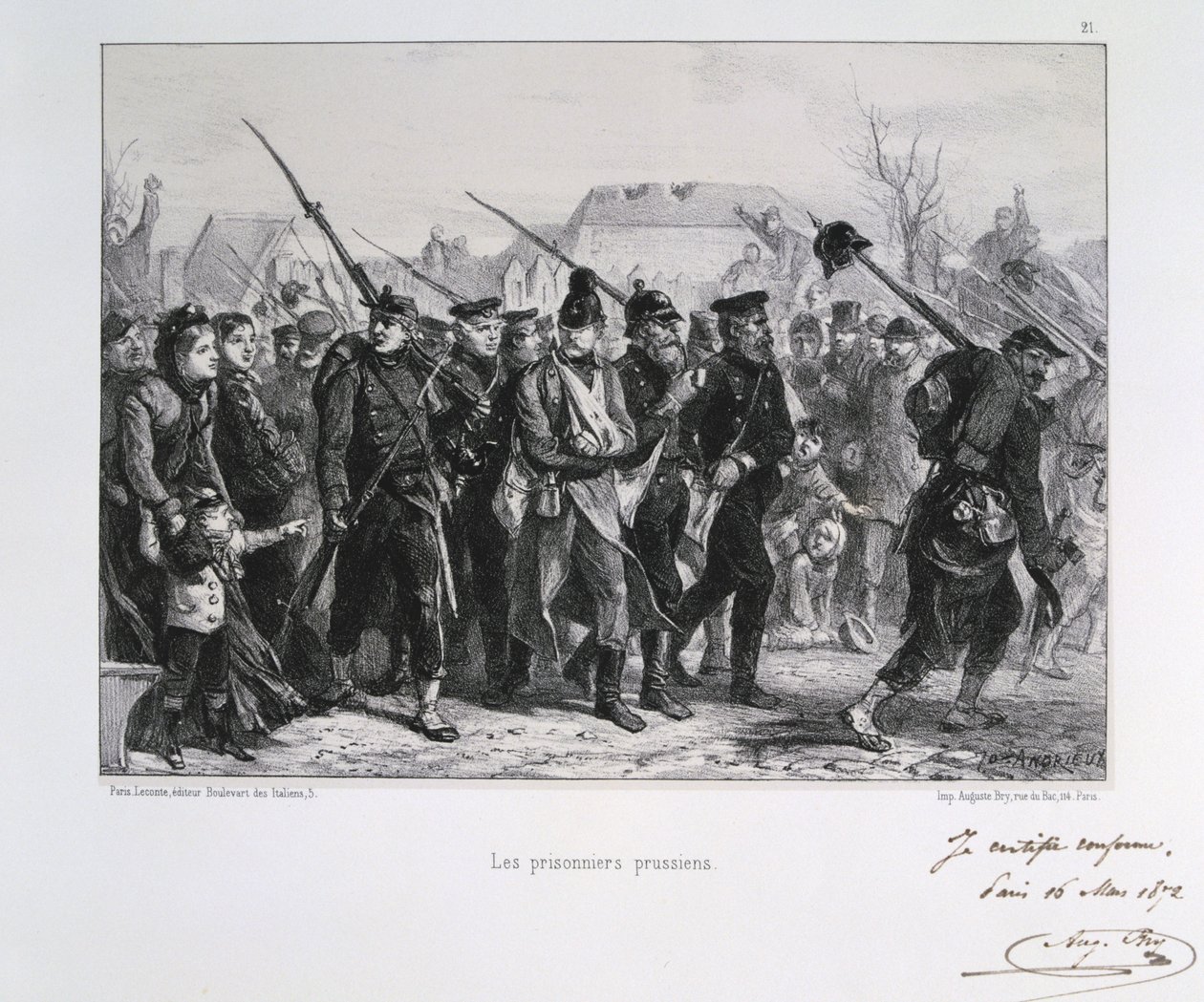 Ranskan ja Preussin sota 1870-1871: Preussilaiset sotavangit. Clement August Andrieux