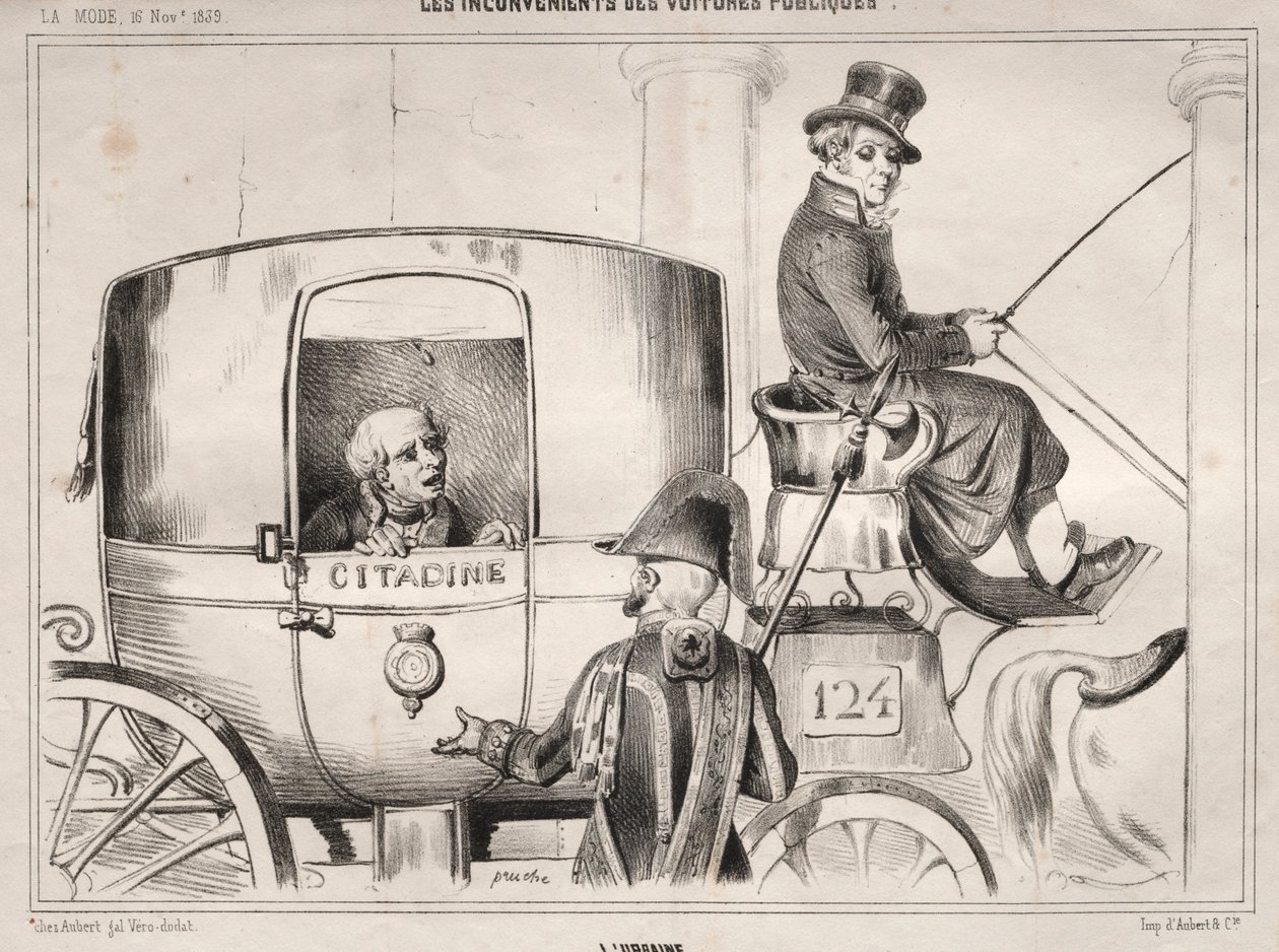 Uutiset: Julkisten autojen haitat: Lurbaine, 1839. tekijältä Clémente Pruche