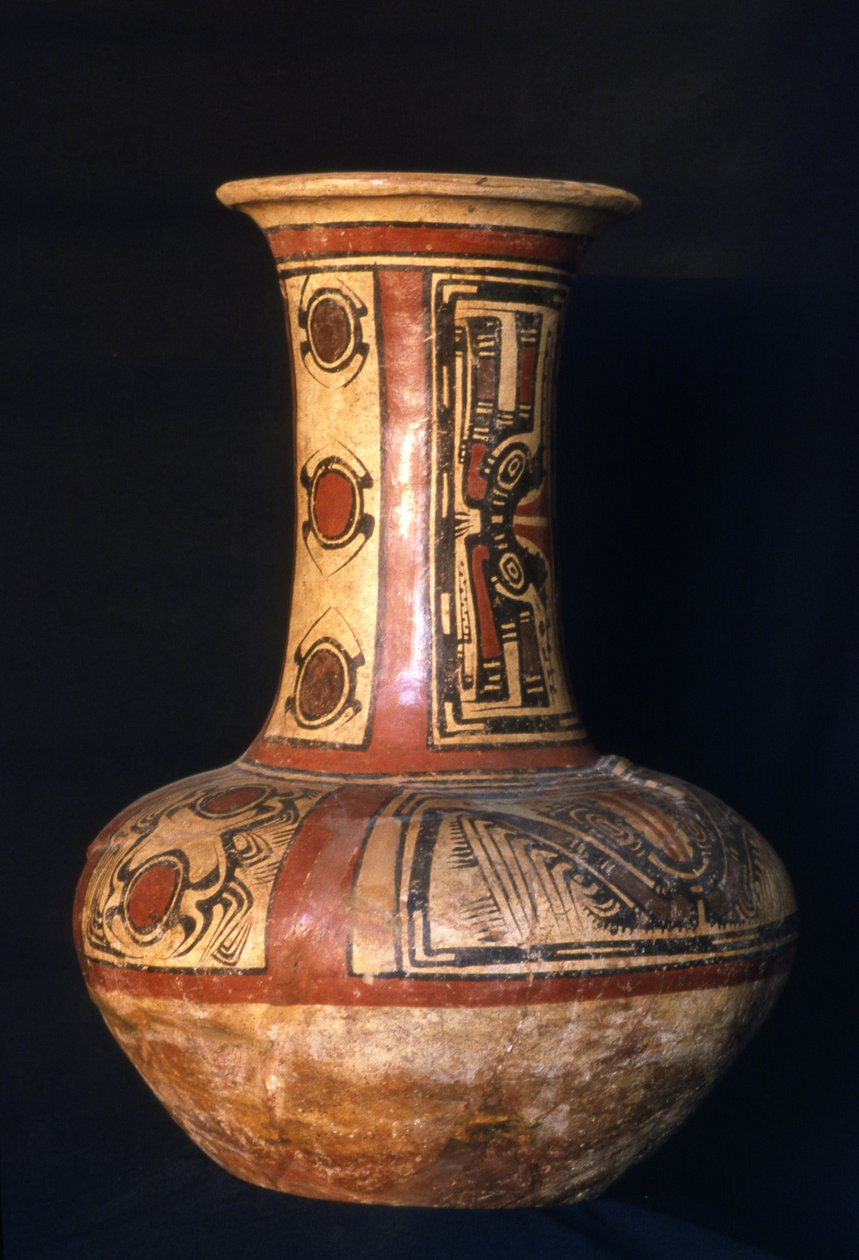 Korkeakaulainen purkki, Early Cocle -vaihe, 700-800 AD (keraaminen) tekijältä Cocle Culture