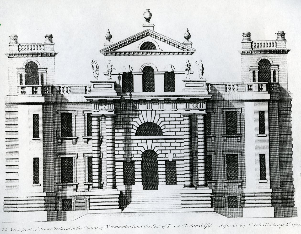 Suunnittelu Seaton Delavalille, 1721 tekijältä Colen Campbell