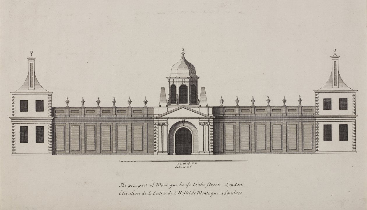 British Museum, Holborn, noin 1750 tekijältä Colen Campbell