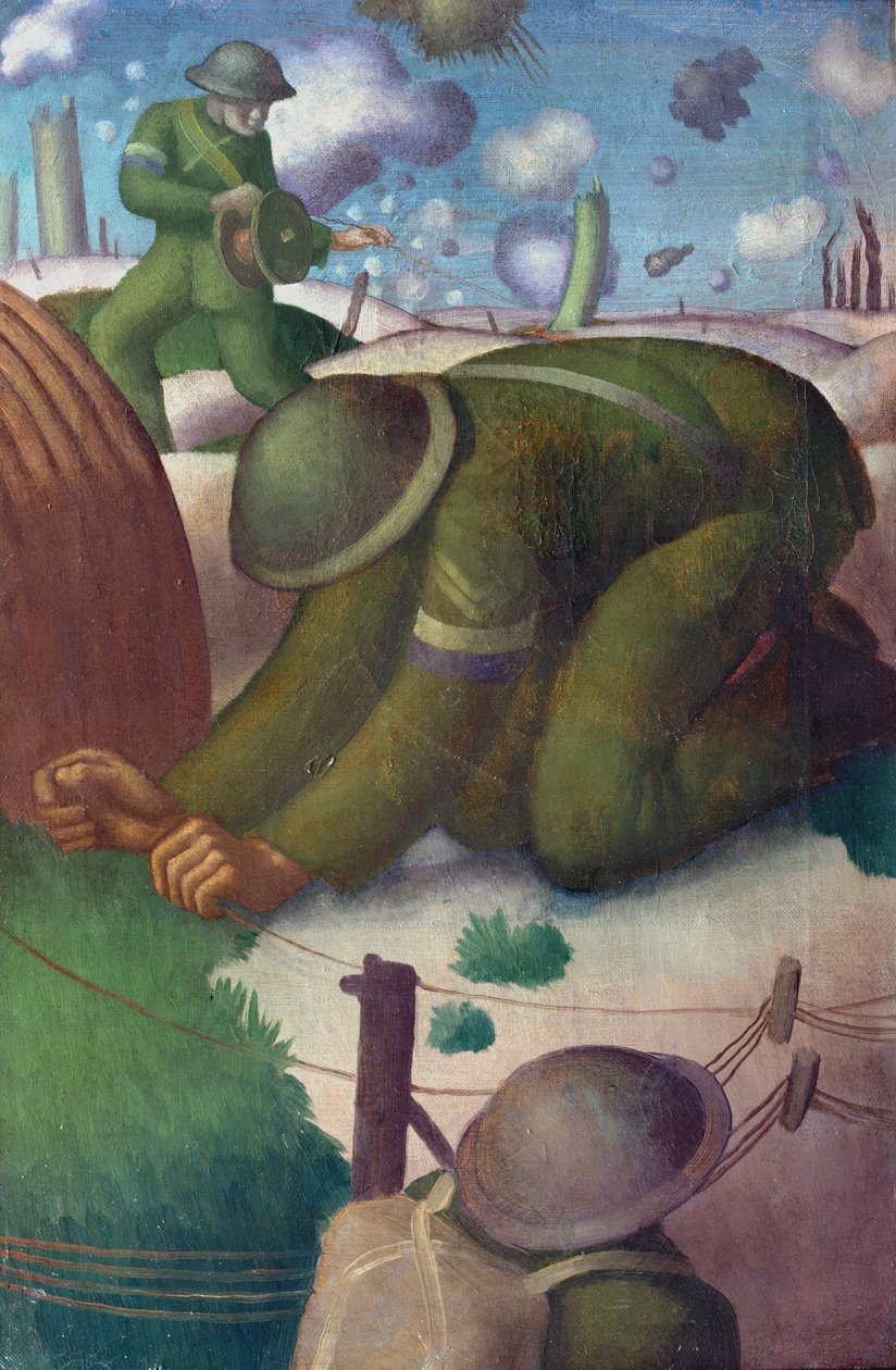 Puhelinjohdon asennus, n. 1919 tekijältä Colin Unwin Gill