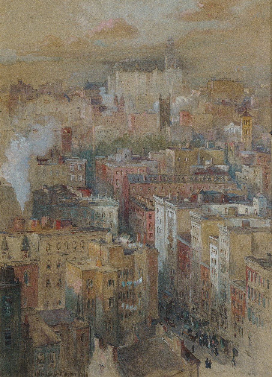 Näkymä New York Cityyn, noin 1910 tekijältä Colin Campbell Cooper