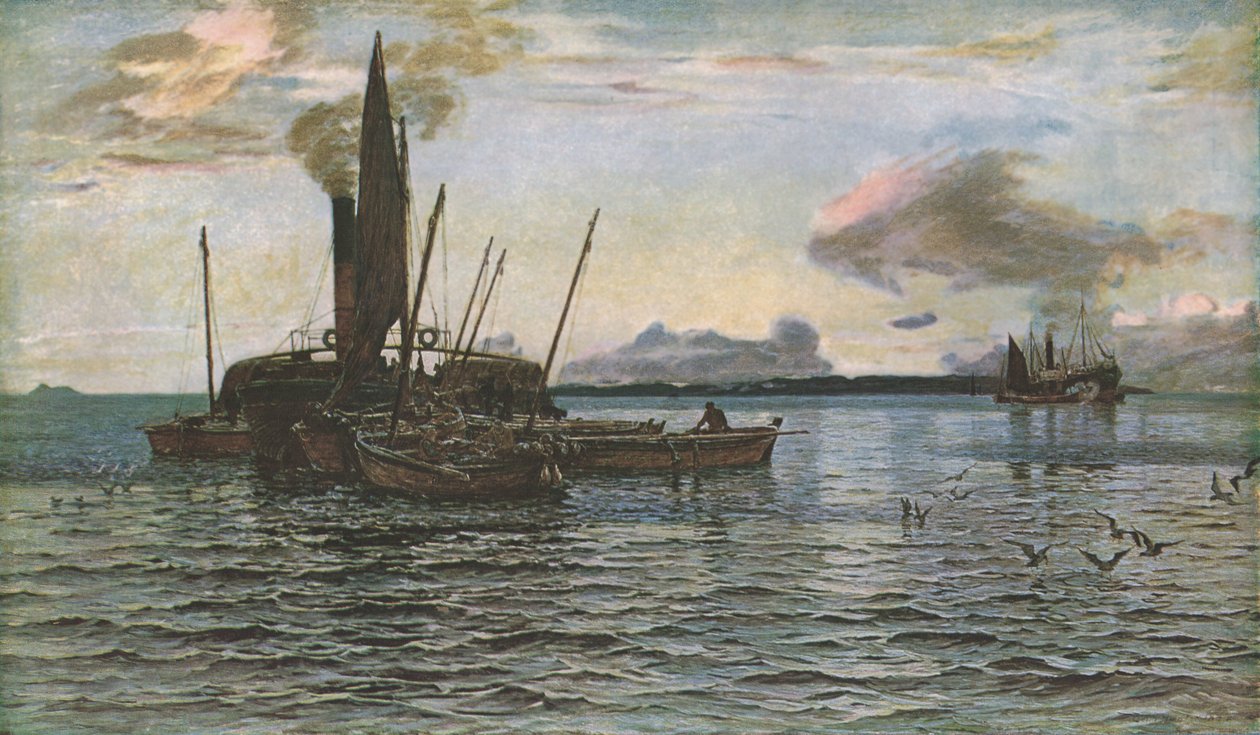 Sillimarkkinat merellä Loch Fynellä, Argyllissa, 1884, n. 1930. tekijältä Colin Hunter