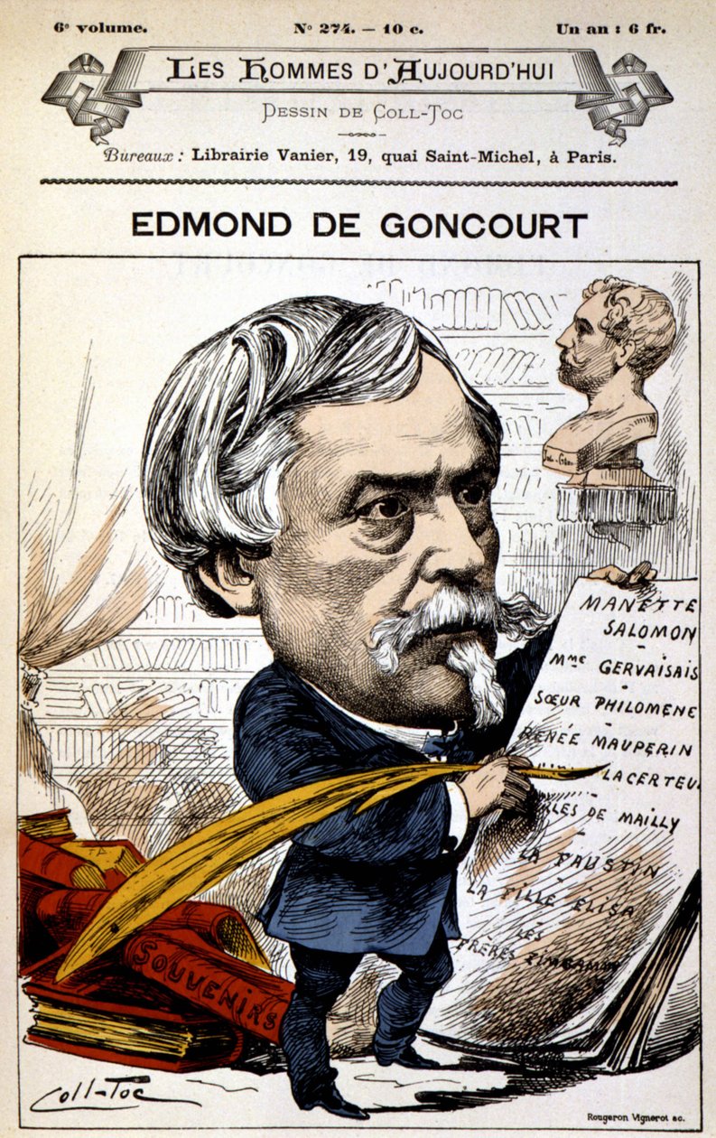 Edmond de Goncourt - kirjoittanut Coll-Toc (Coll Toc), teoksessa "" Les Hommes d