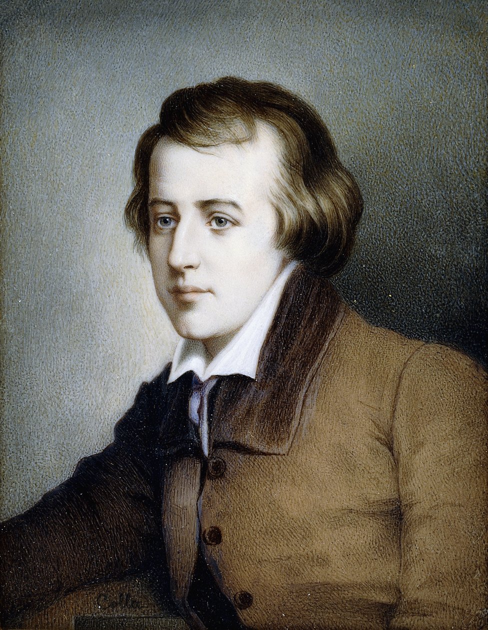 Heinrich Heinen puolipitkä muotokuva, vasen, 1820 tekijältä Colla