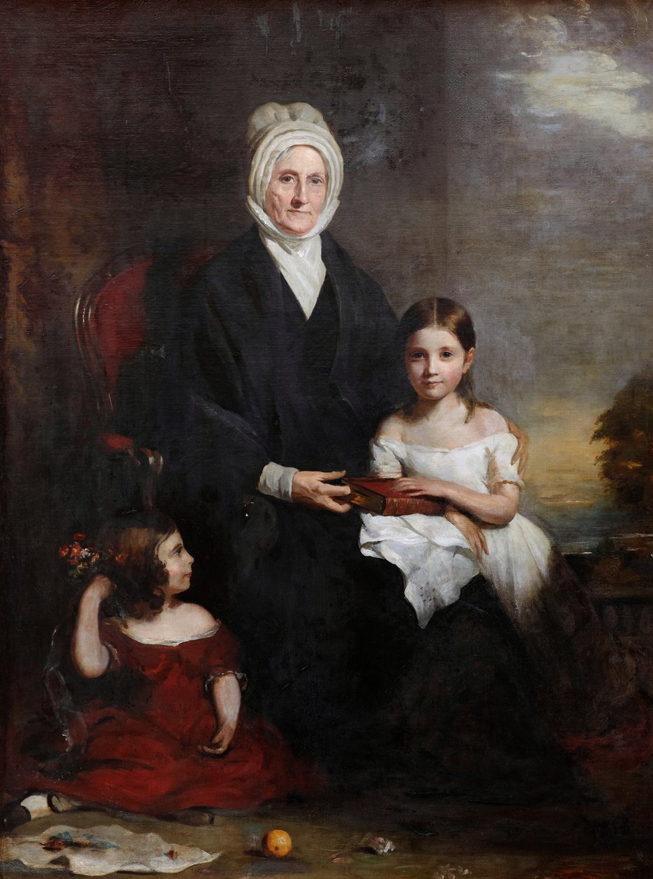 Elizabeth Cheape of Rossie ja hänen tyttärentytärtään, n. 1843 (öljy kankaalle) tekijältä Colvin Smith