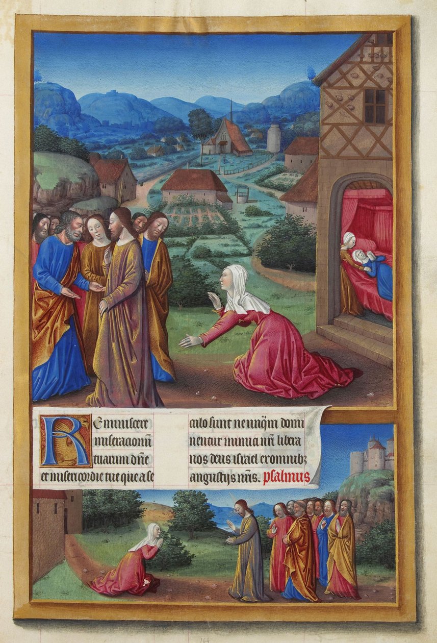 Les Très Riches Heures du Duc de Berry, Folio 164r - Kanaanilainen nainen tekijältä Condé Museum