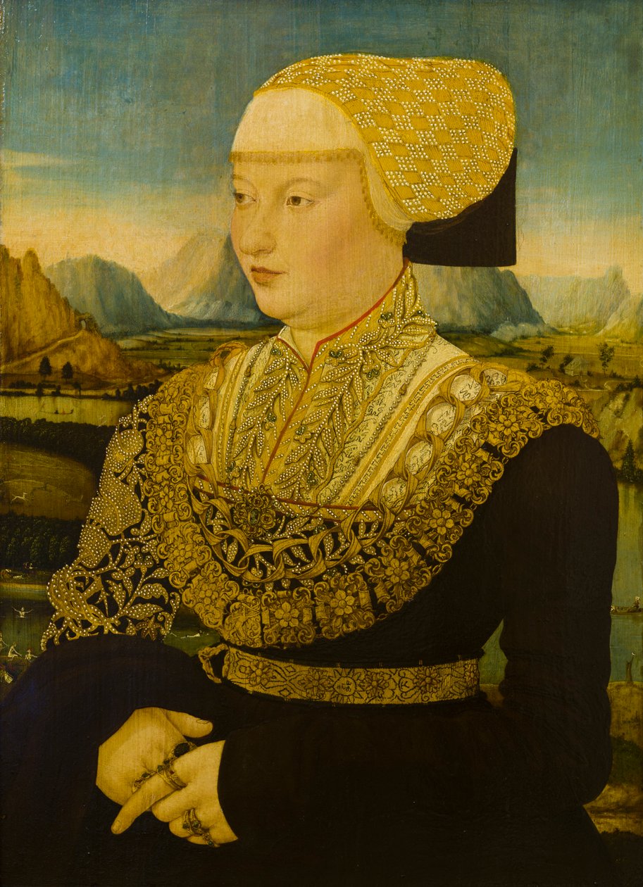 Tuntemattoman naisen muotokuva, n. 1500-53 (öljy paneelille) tekijältä Conrad (attr. to) Faber von Creuznach
