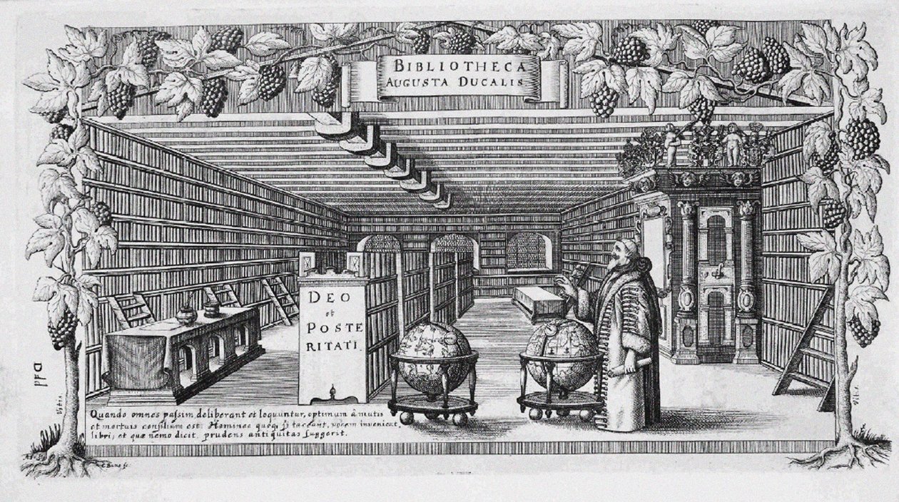 August von Brunswick-Lüneburg kirjastossaan, 1650 tekijältä Conrad Buno
