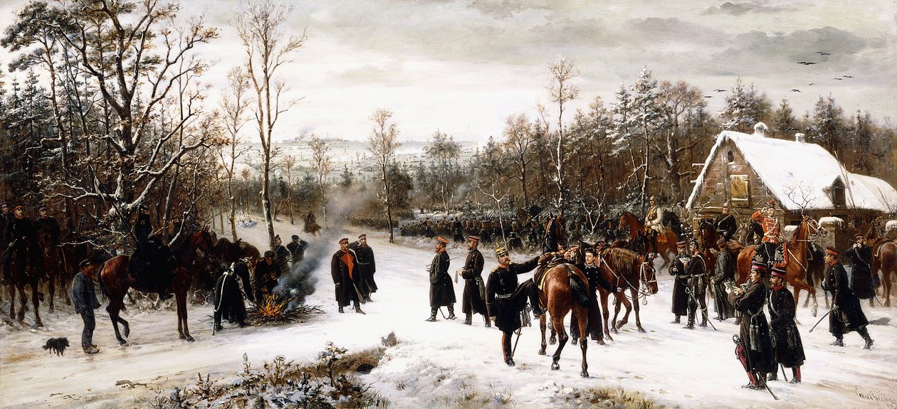 Prinssi Frederick Charlesin saapuminen Vionvillen taistelukentälle, 1876 tekijältä Conrad Freyberg