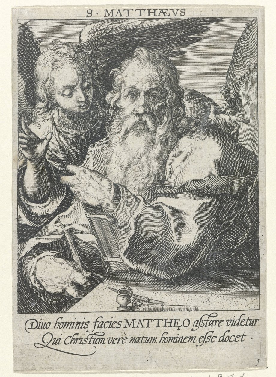 Evankelista Matteus Neljä evankelistaa (sarjan nimi) tekijältä Conrad Goltz (possibly)