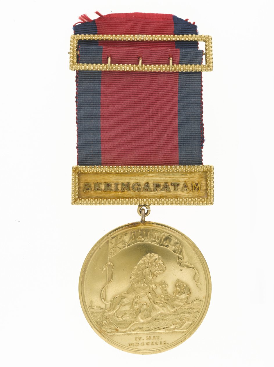 Seringapatam-mitali, 1799 (kulta ja nauha) tekijältä Conrad Heinrich Küchler
