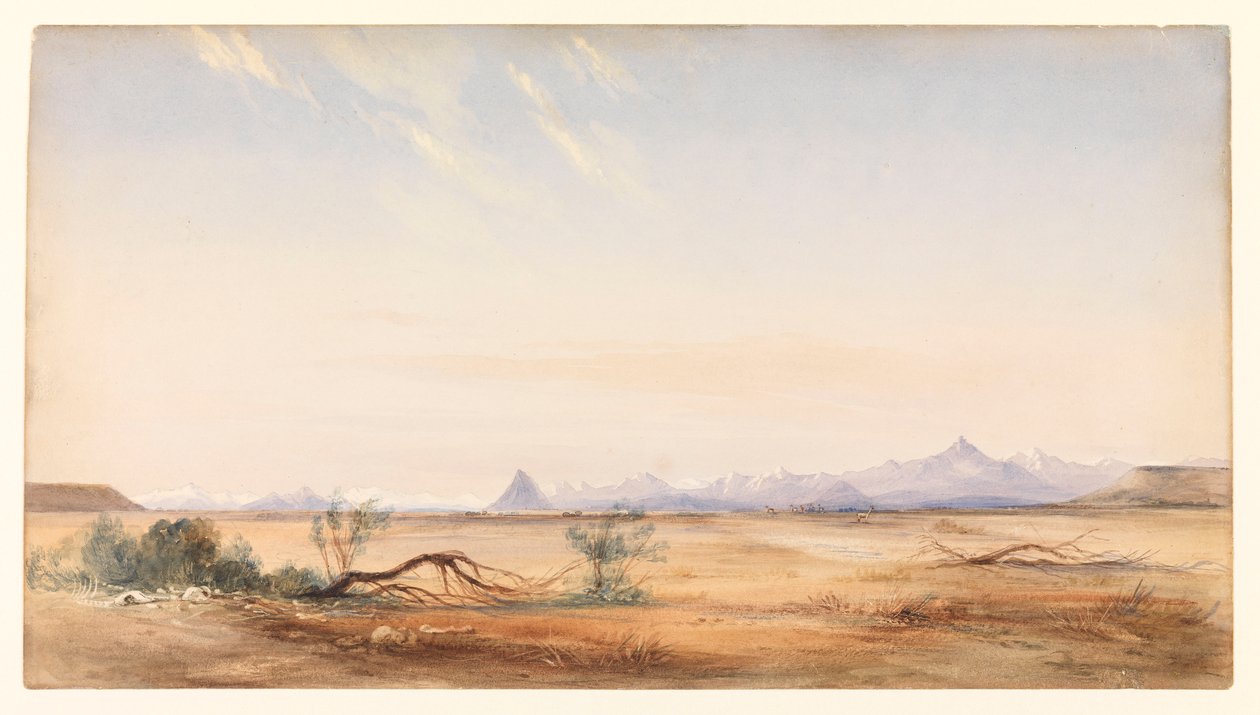 Andien vuoristo Mystery Plainilta Santa Cruzin lähellä, noin 1878 (akvarelli). tekijältä Conrad Martens