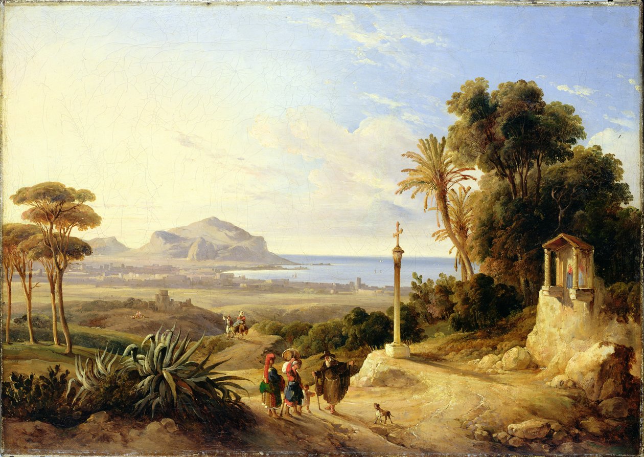 Näkymä Palermoon, 1840 tekijältä Consalvo Carelli