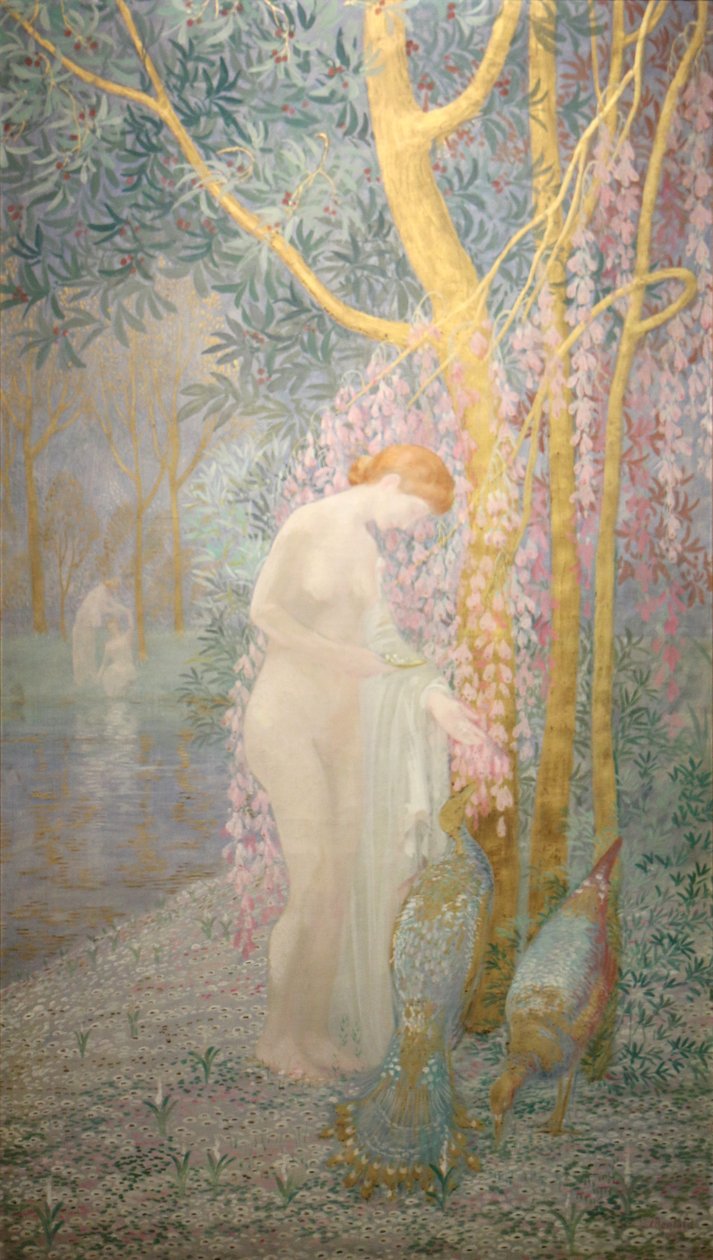 La Femme au paonn Englanti: Woman with Peacocksn Hollanti: Vrouw met pauwenn tekijältä Constant Montald