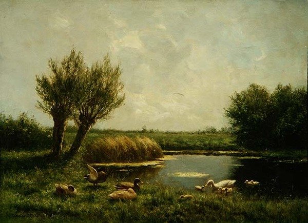 Duck Pond (öljy kankaalle) tekijältä Constant Artz