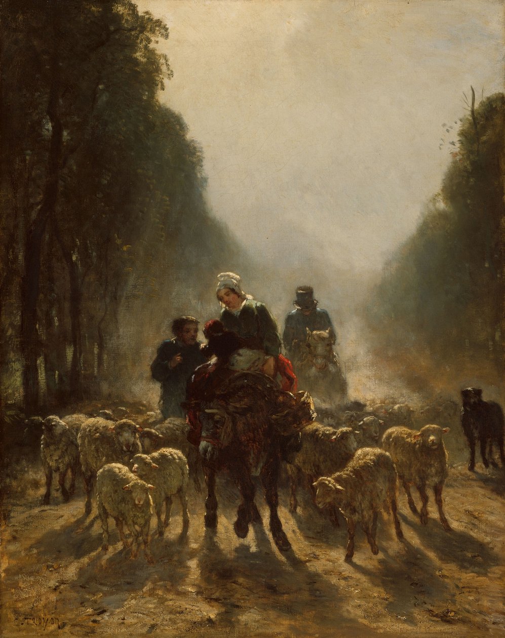 Road to Market, 1858-59 tekijältä Constant Emile Troyon