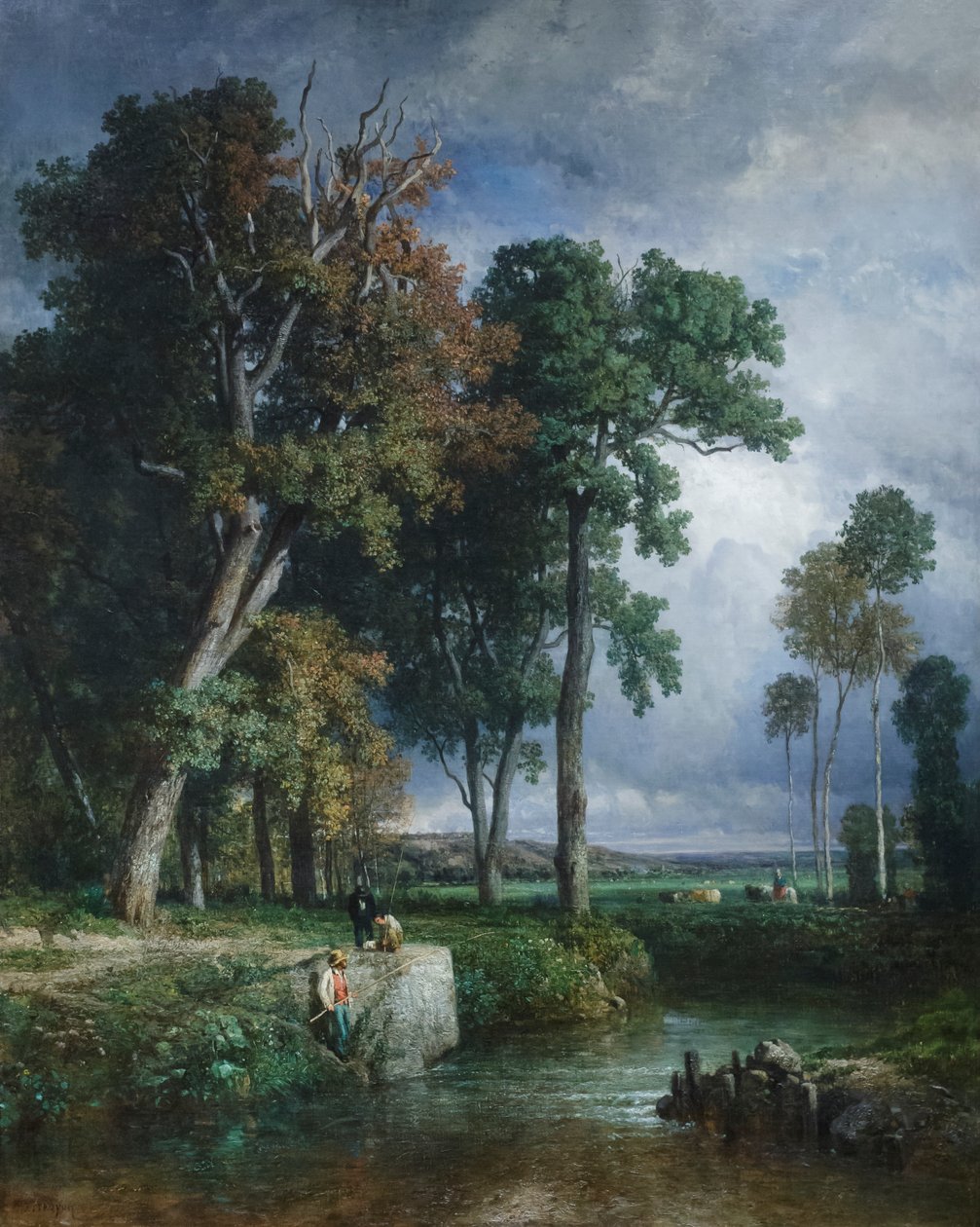 Kalastajat, noin 1850 (öljy kankaalle) tekijältä Constant Emile Troyon