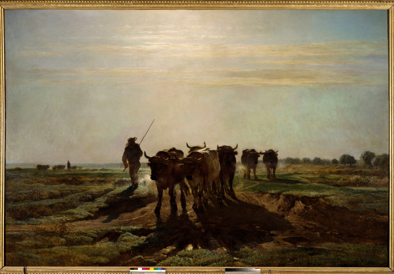 Härät kynnyksellä, aamuefekti Constant Troyonin (1810-1865) maalaus 1855 Su. 2,6x4 m Pariisi, Musee d