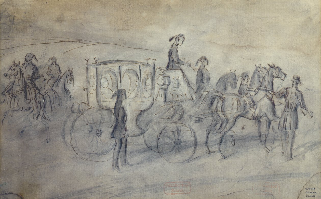 Sulttaanien vaunut, 1800-luku (piirustus) tekijältä Constantin Guys