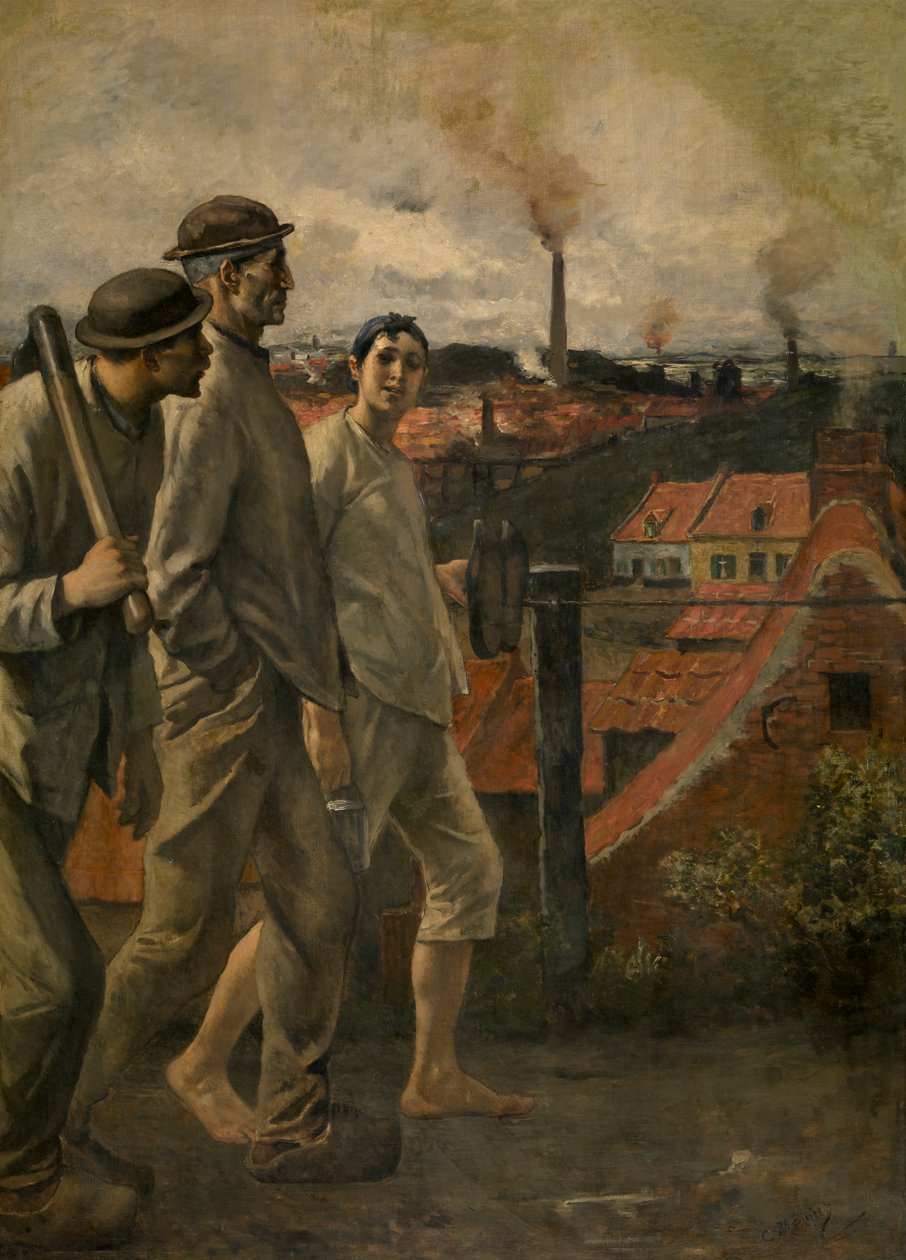 Paluu kaivoksesta (öljy kankaalle) tekijältä Constantin Emile Meunier