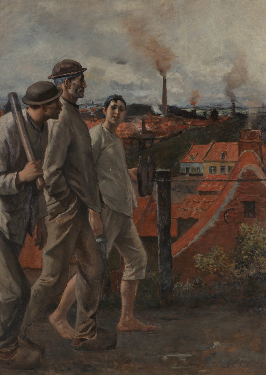 Kaivosmiesten paluu (öljy kankaalle) tekijältä Constantin Emile Meunier