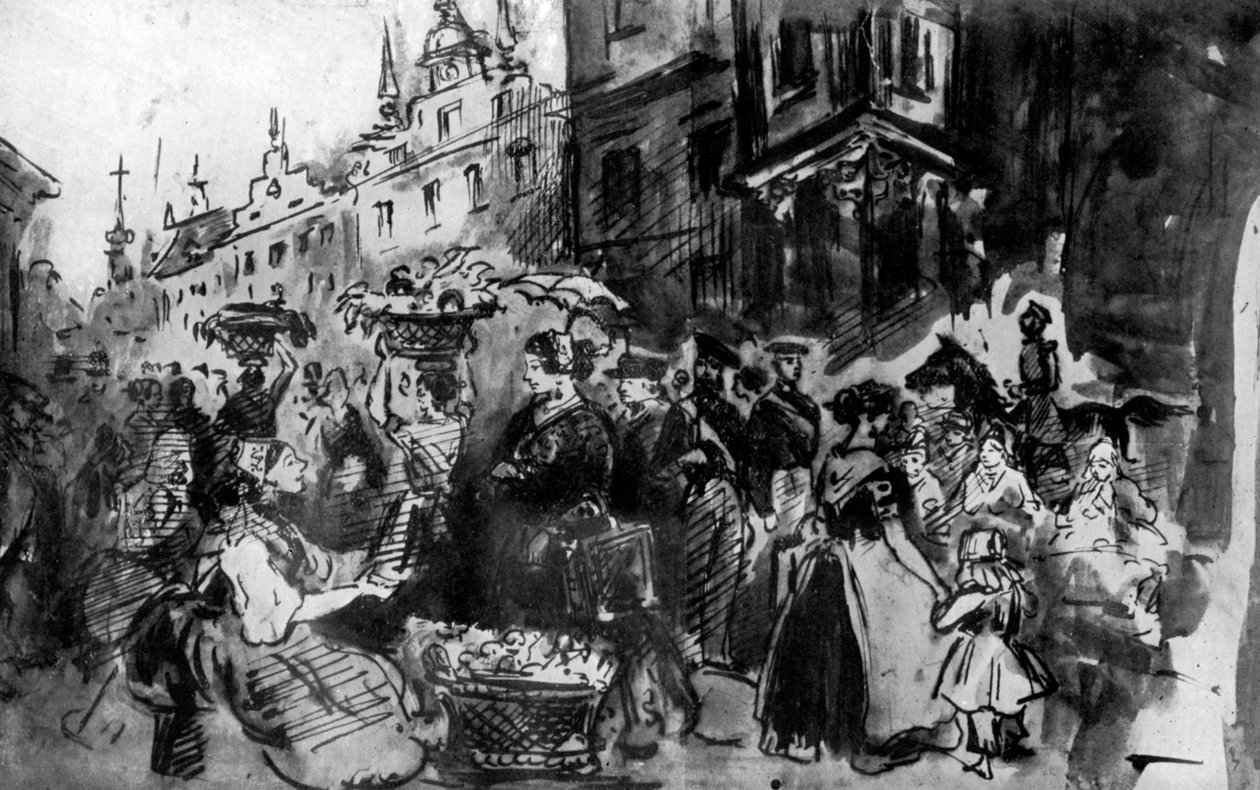 Katu Elsassissa, 1800-luku, 1930. tekijältä Constantin Guys