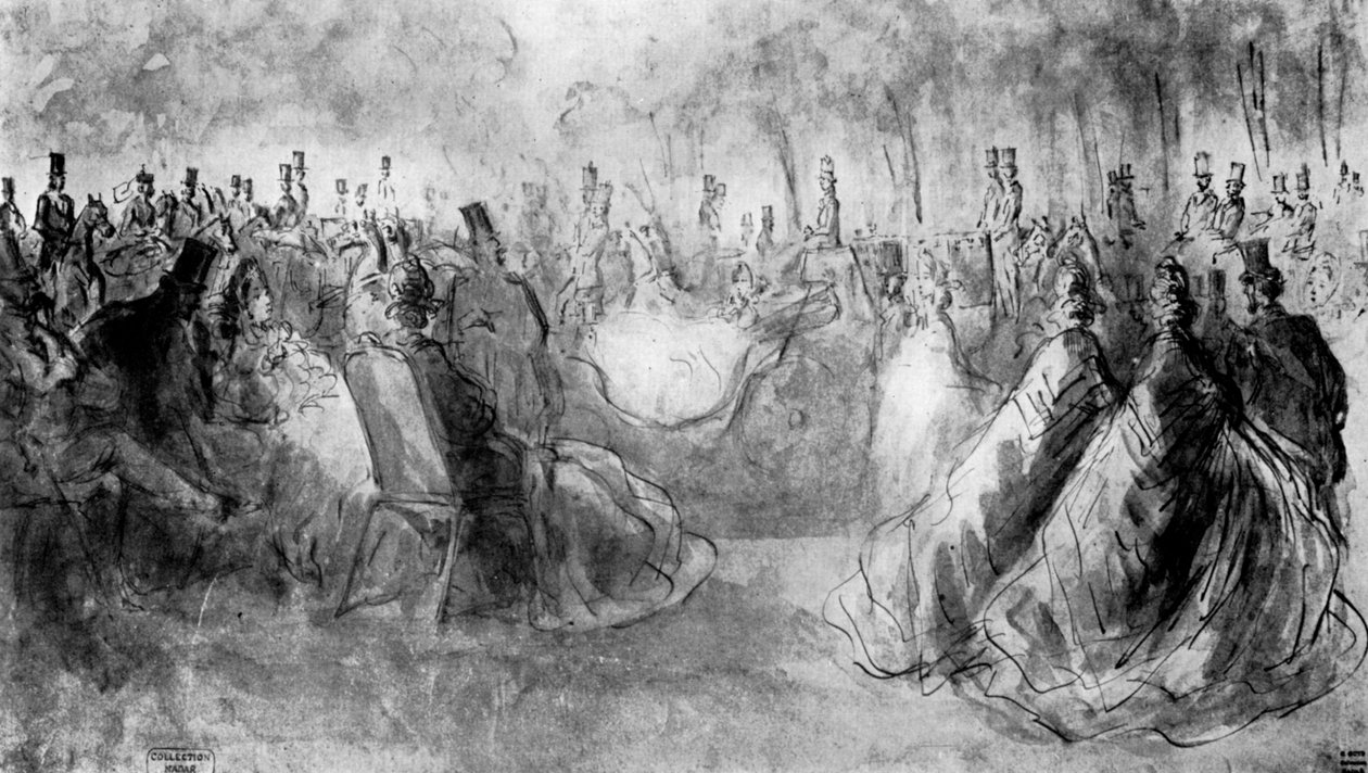 Puistossa, 1800-luku, 1930 tekijältä Constantin Guys