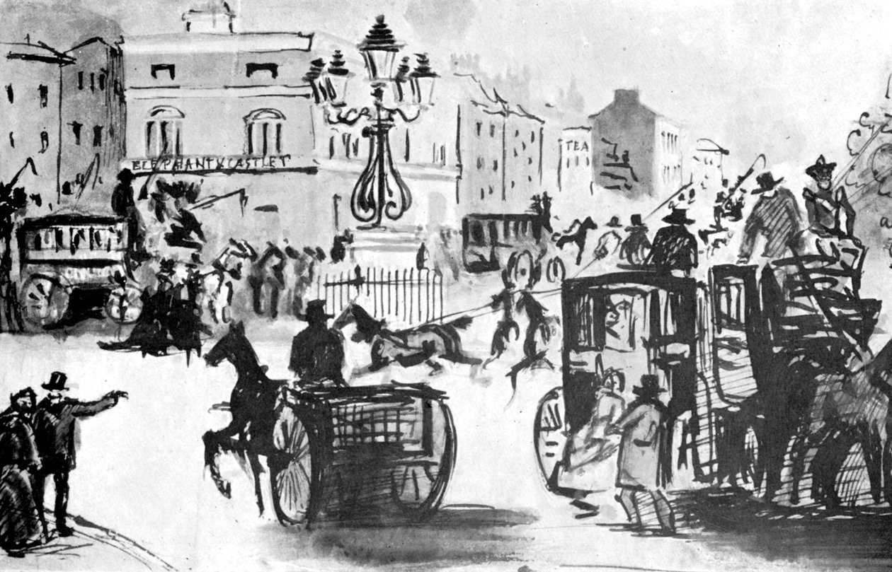 Elefantti ja linna, 1800-luku, 1930. tekijältä Constantin Guys