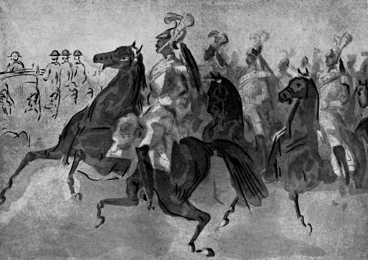 The Escort of Cuirassiers, 1800-luku, 1930. tekijältä Constantin Guys