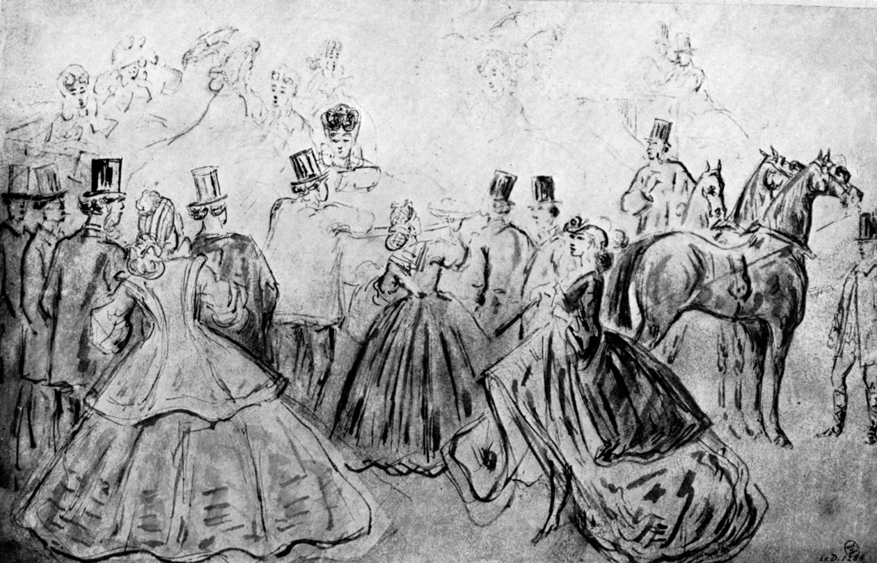 Promenade, 1800-luku, 1930. tekijältä Constantin Guys