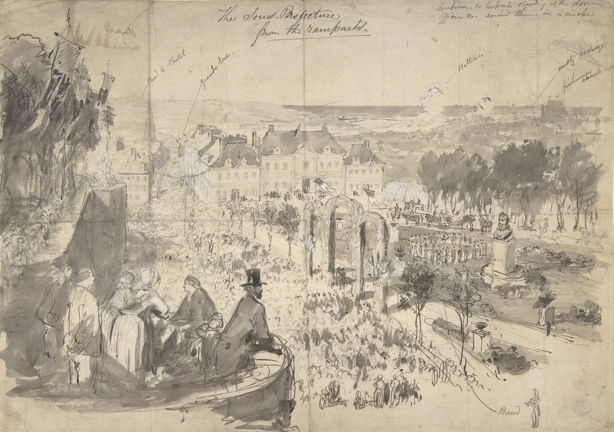 La visita de Napoléon III a Boulogne-sur-Mer, segle XIX. finlandès tekijältä Constantin Guys