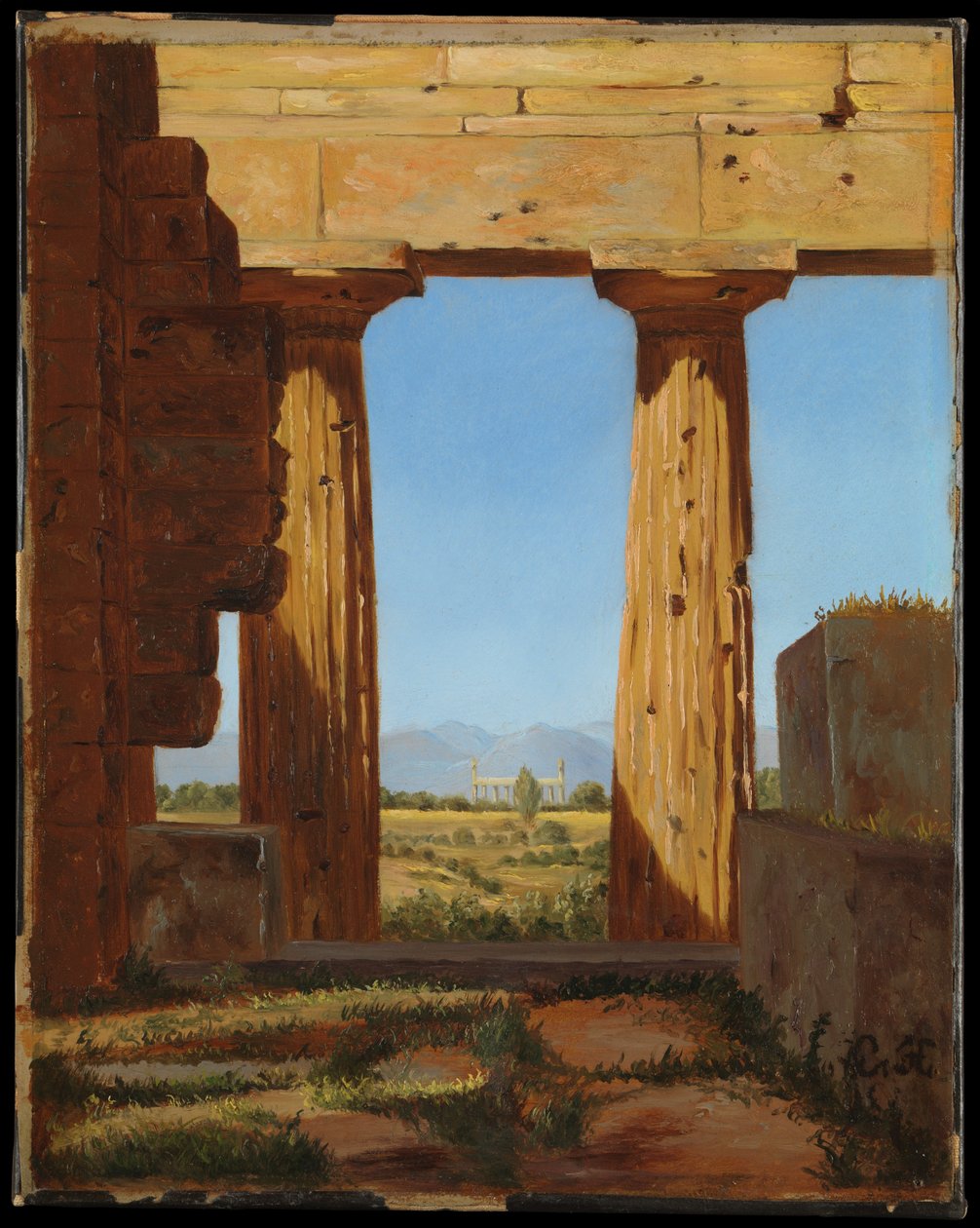 Neptunuksen temppelin pylväät Paestumissa tekijältä Constantin Hansen