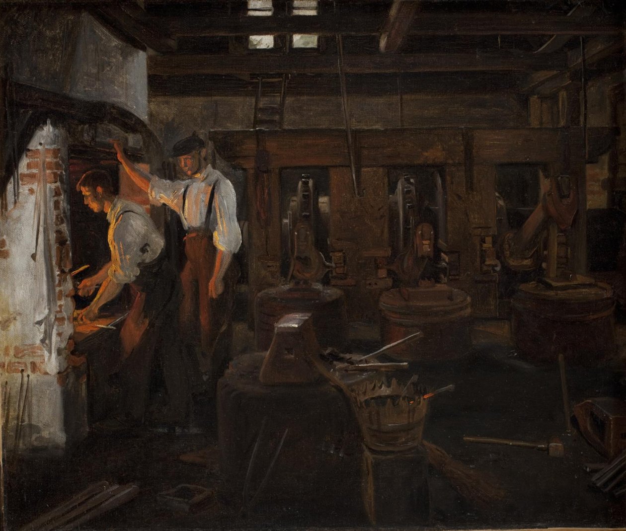 Hellebækin vanhan vasaramyllyn sisustus tekijältä Constantin Hansen