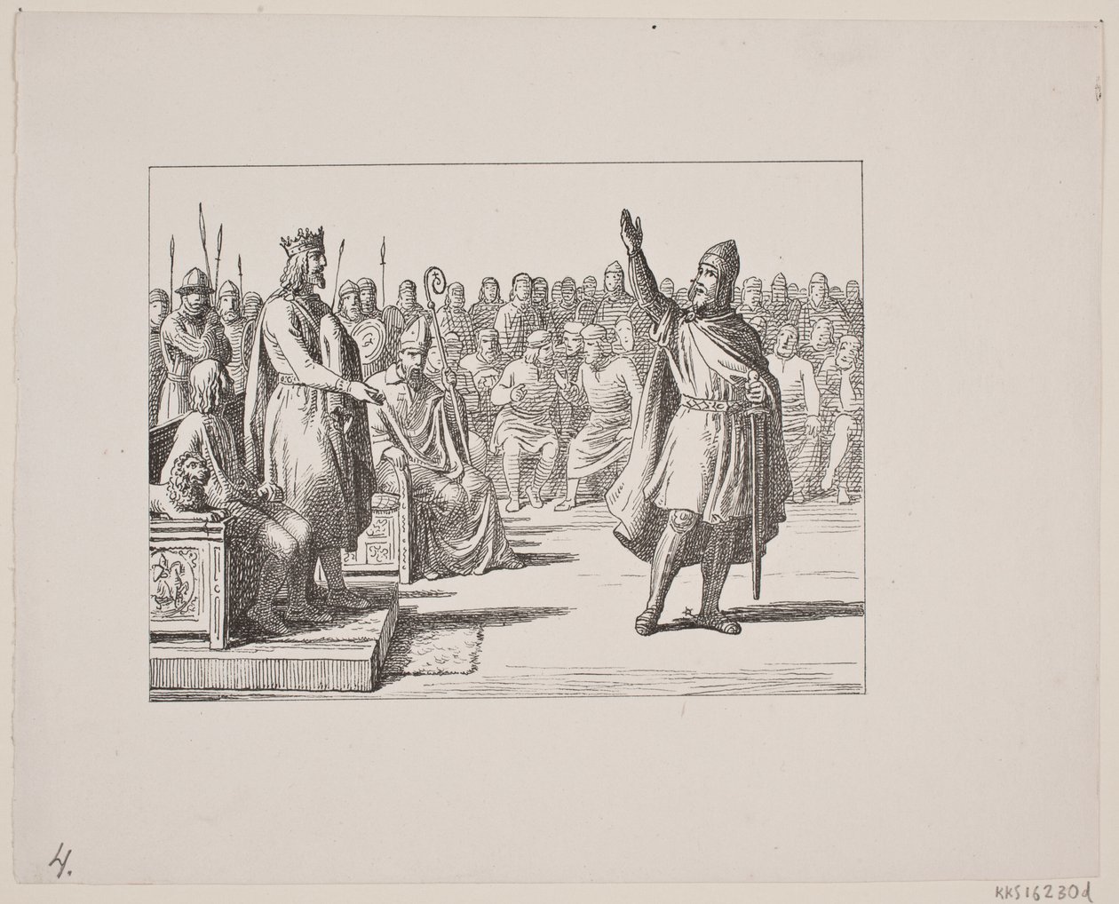 Kuvitus Svend Grundtvigille, "Marsk Stig: tanskalainen kansanlaulu 1200-luvulta", 1861 tekijältä Constantin Hansen