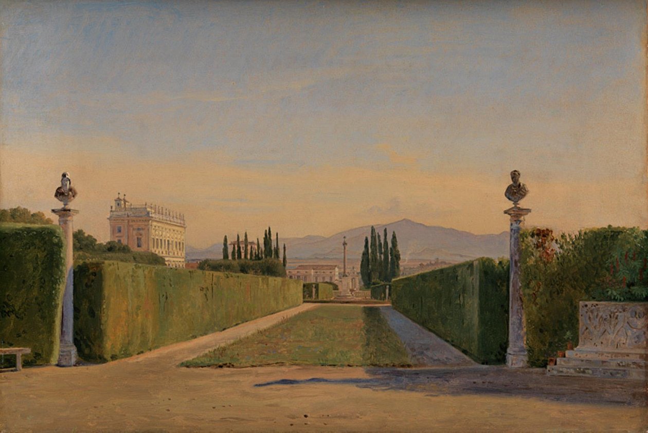 Villa Albanin puutarhassa, Roomassa tekijältä Constantin Hansen