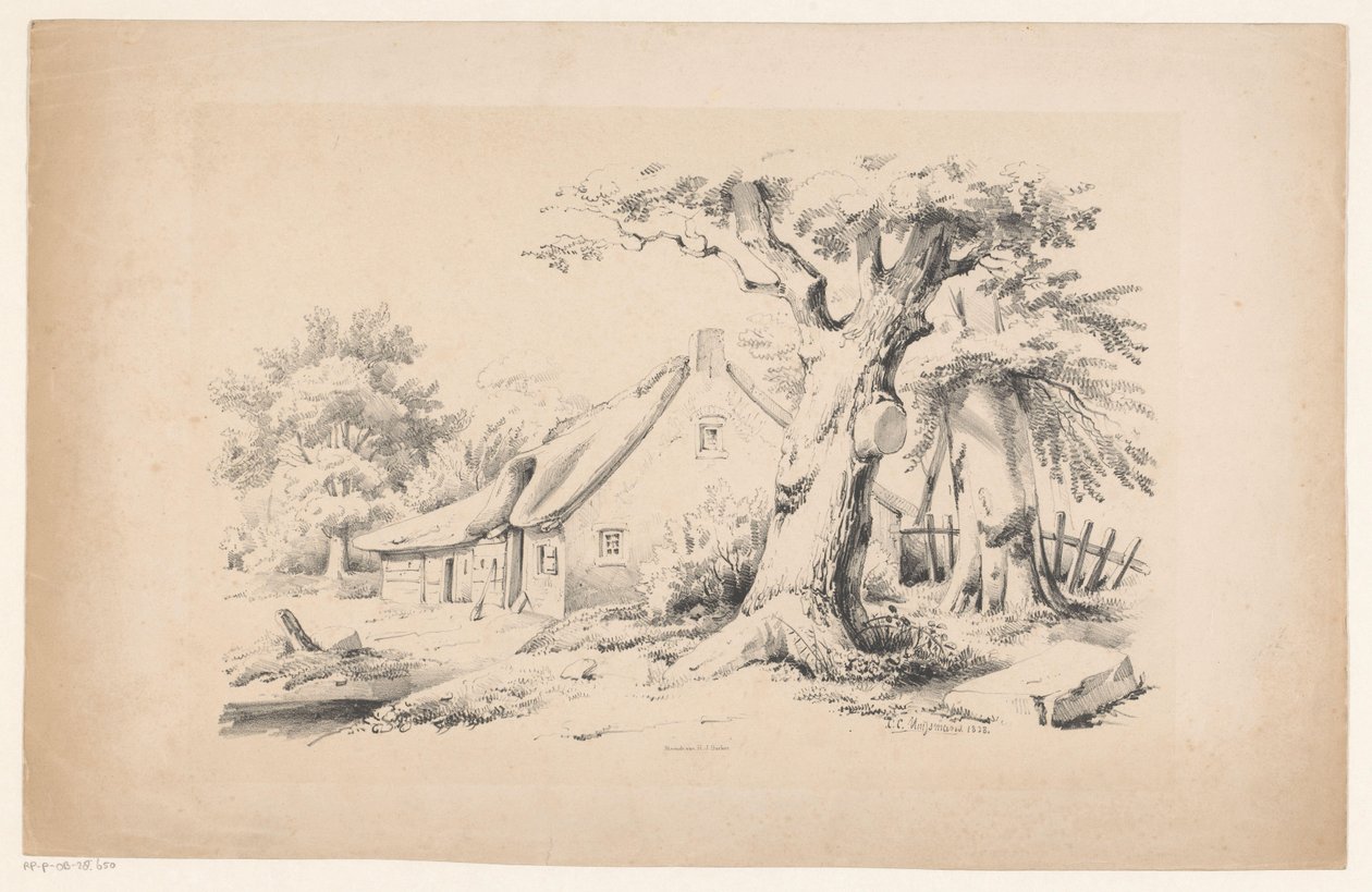 Maatila ja kaksi puuta The Landscape (sarjan nimi) tekijältä Constantinus Cornelis Huysmans