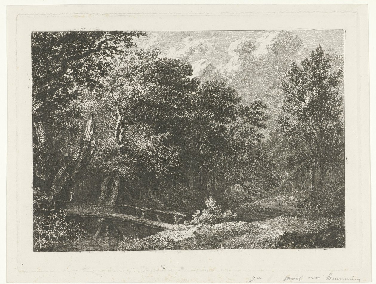 Metsänäkymä puusillalla tekijältä Constantinus Cornelis Huysmans