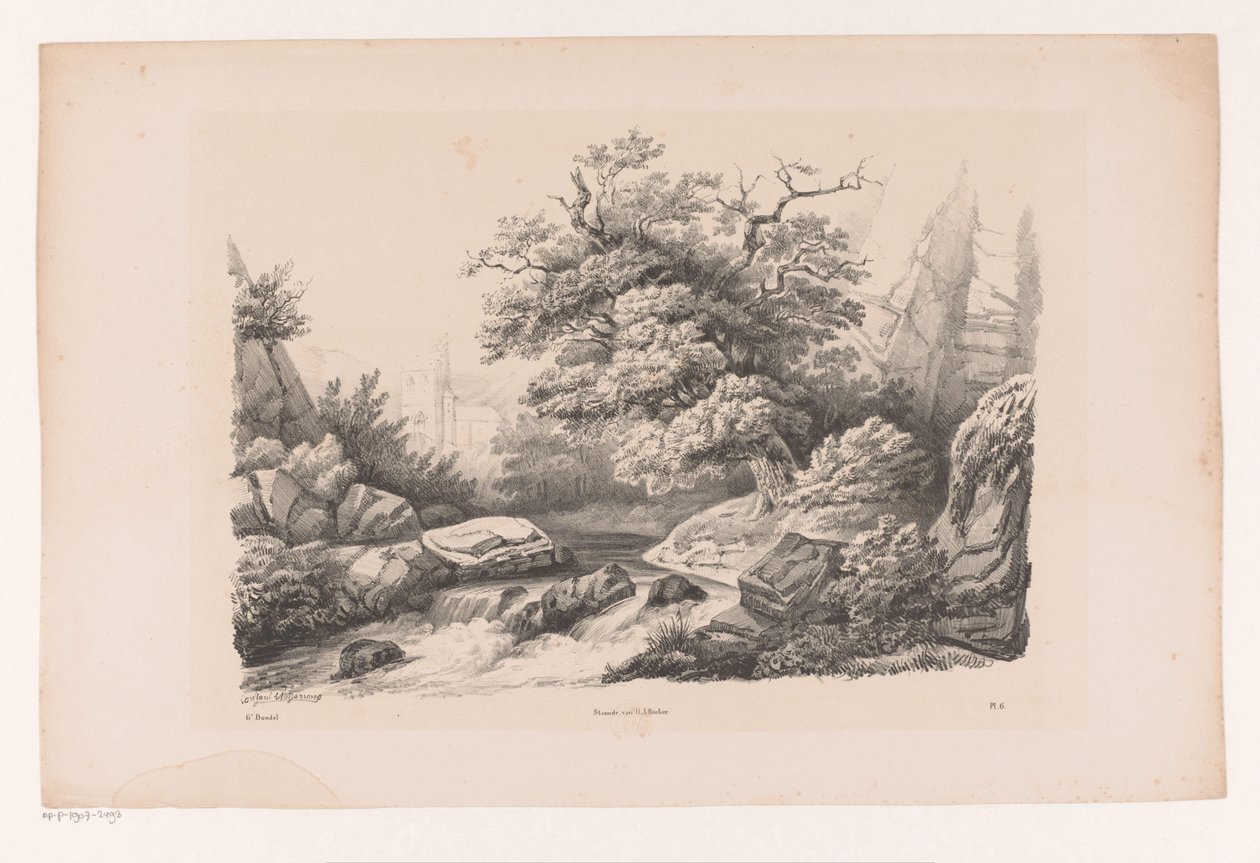 Kalliomaisema puron kanssa The Landscape (sarjan nimi) tekijältä Constantinus Cornelis Huysmans