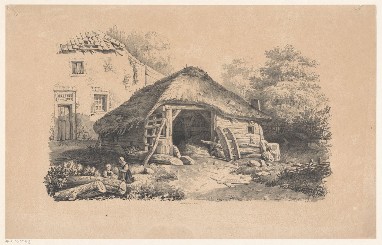 Talli tilalla The Landscape (sarjan nimi) tekijältä Constantinus Cornelis Huysmans
