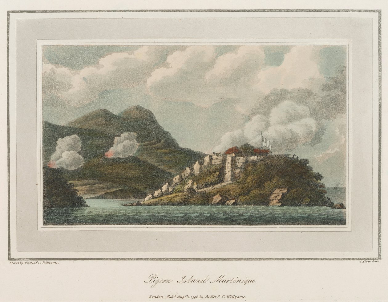 Pigeon Island Martiniquella. Litografia (56,6x43,4 cm), tekijä pastori Cooper Willyams (1762-1816). tekijältä Cooper (after) Willyams