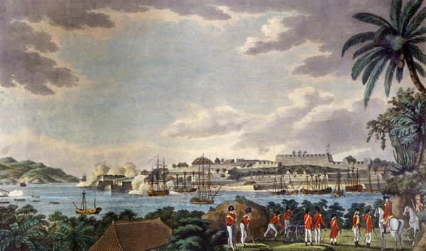 Koillisnäkymä Fort Louisista, Martiniquesta, kaiverrus Samuel Alken (1750-1815) 1796 (painettu) tekijältä Cooper Willyams